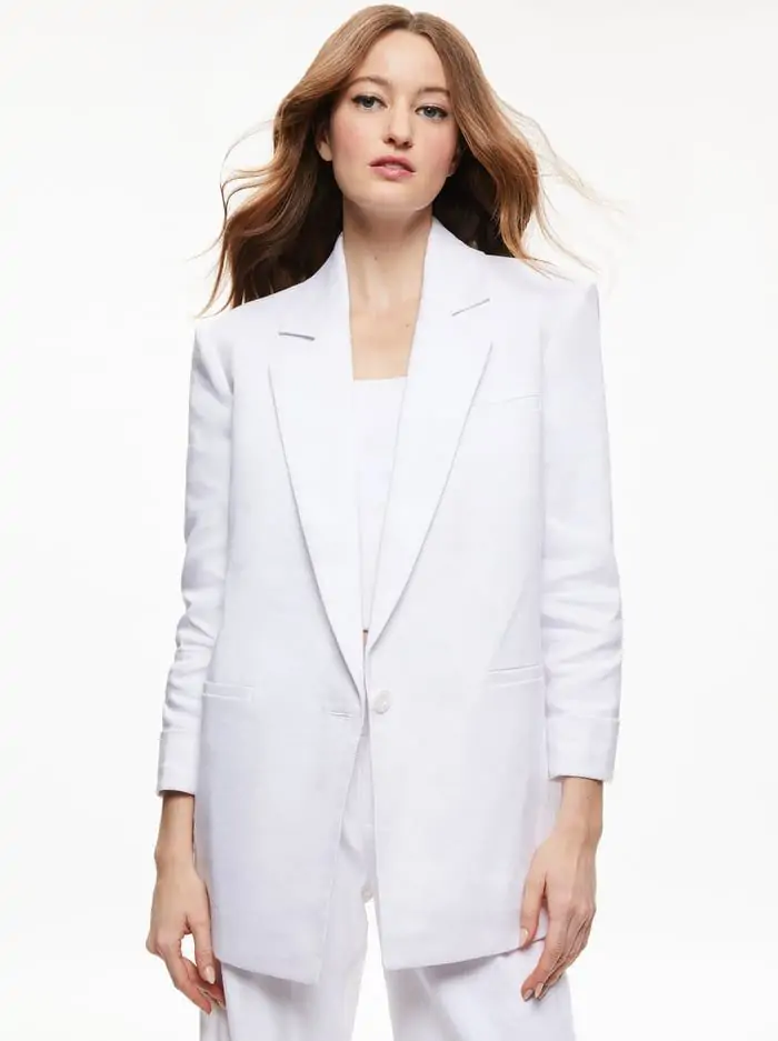 SHAN LINEN ROLLED CUFF BLAZER